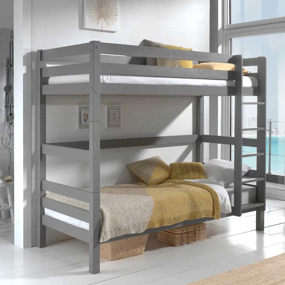 Wohnen Kinderbetten*Graues Stockbett Etagenbett in drei Höhen - Vadromo