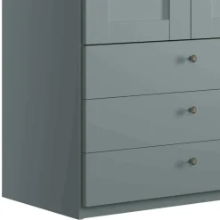 Wohnen Graugrüner Kleiderschrank 2-türig mit 3 Schubladen - Rajavo