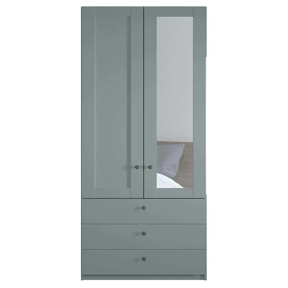 Wohnen Graugrüner Kombi-Kleiderschrank 100 cm breit - Rajavo