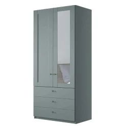 Wohnen Graugrüner Kombi-Kleiderschrank 100 cm breit - Rajavo