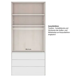 Wohnen Graugrüner Kombi-Kleiderschrank 100 cm breit - Rajavo