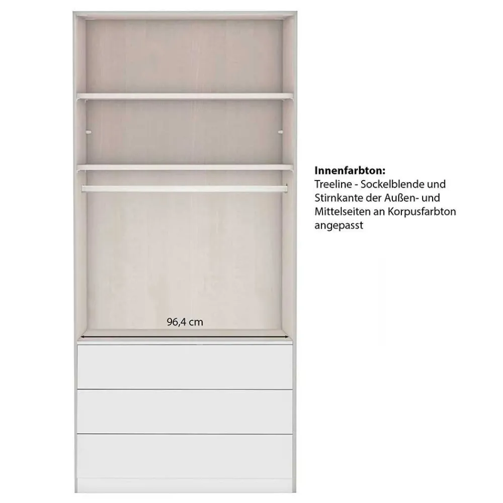 Wohnen Graugrüner Kombi-Kleiderschrank 100 cm breit - Rajavo