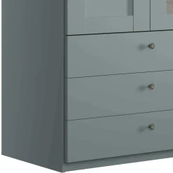 Wohnen Graugrüner Kombi-Kleiderschrank 100 cm breit - Rajavo