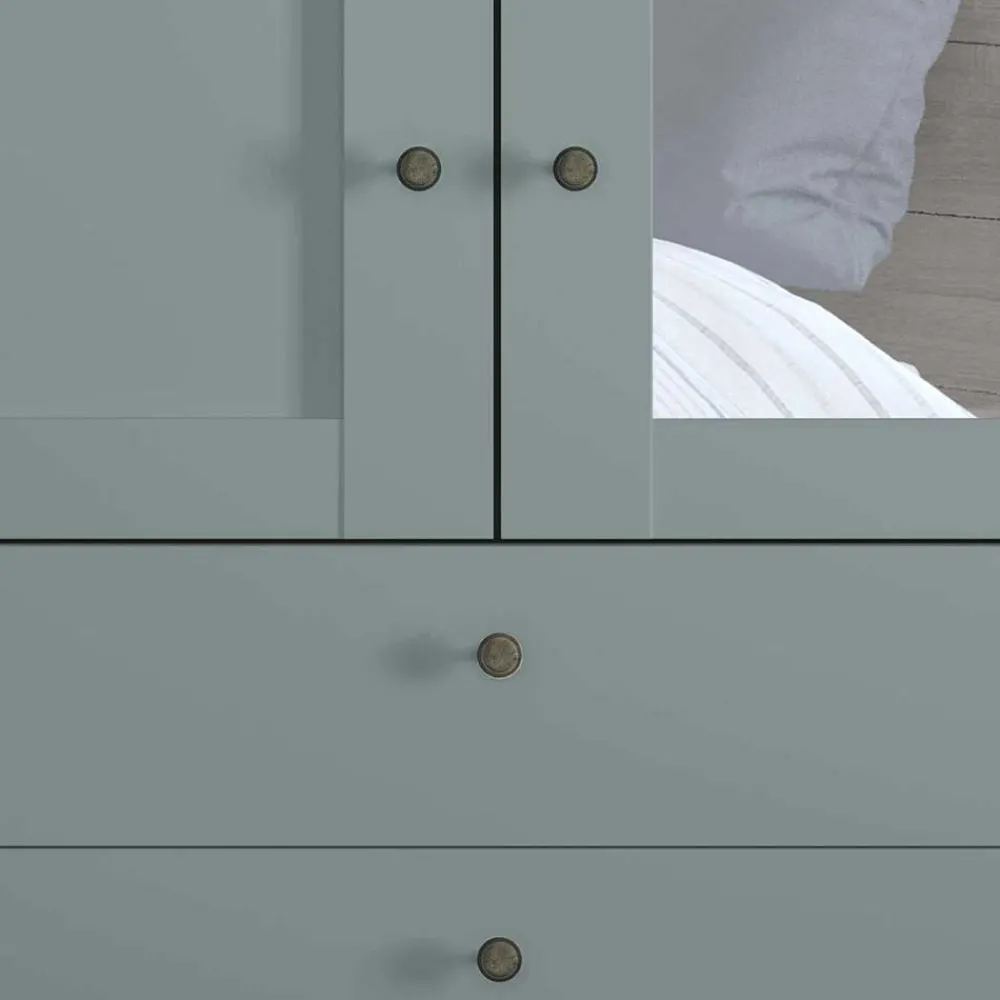 Wohnen Graugrüner Kombi-Kleiderschrank 100 cm breit - Rajavo