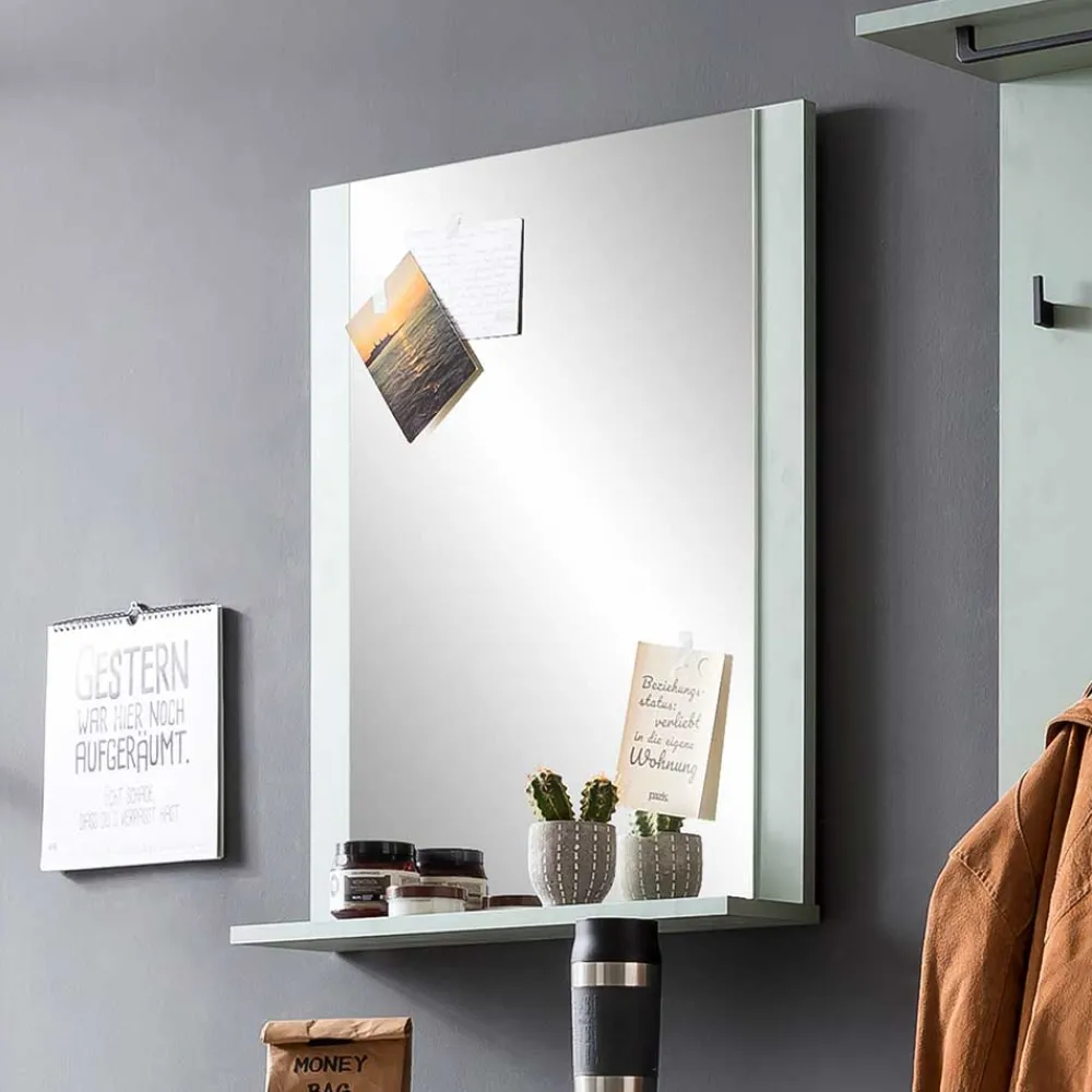 Wohnen Spiegel|Flurspiegel*Graugrüner Spiegel mit Ablage - Velmarun