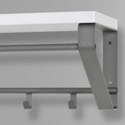 Wohnen Grau-Weiße Hängegarderobe Probian mit Hutablage