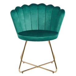 Wohnen Retro Möbel|Designermöbel*Grüne Muschelstühle aus Samt - Baly (2er Set)