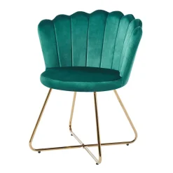 Wohnen Retro Möbel|Designermöbel*Grüne Muschelstühle aus Samt - Baly (2er Set)