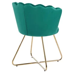 Wohnen Retro Möbel|Designermöbel*Grüne Muschelstühle aus Samt - Baly (2er Set)