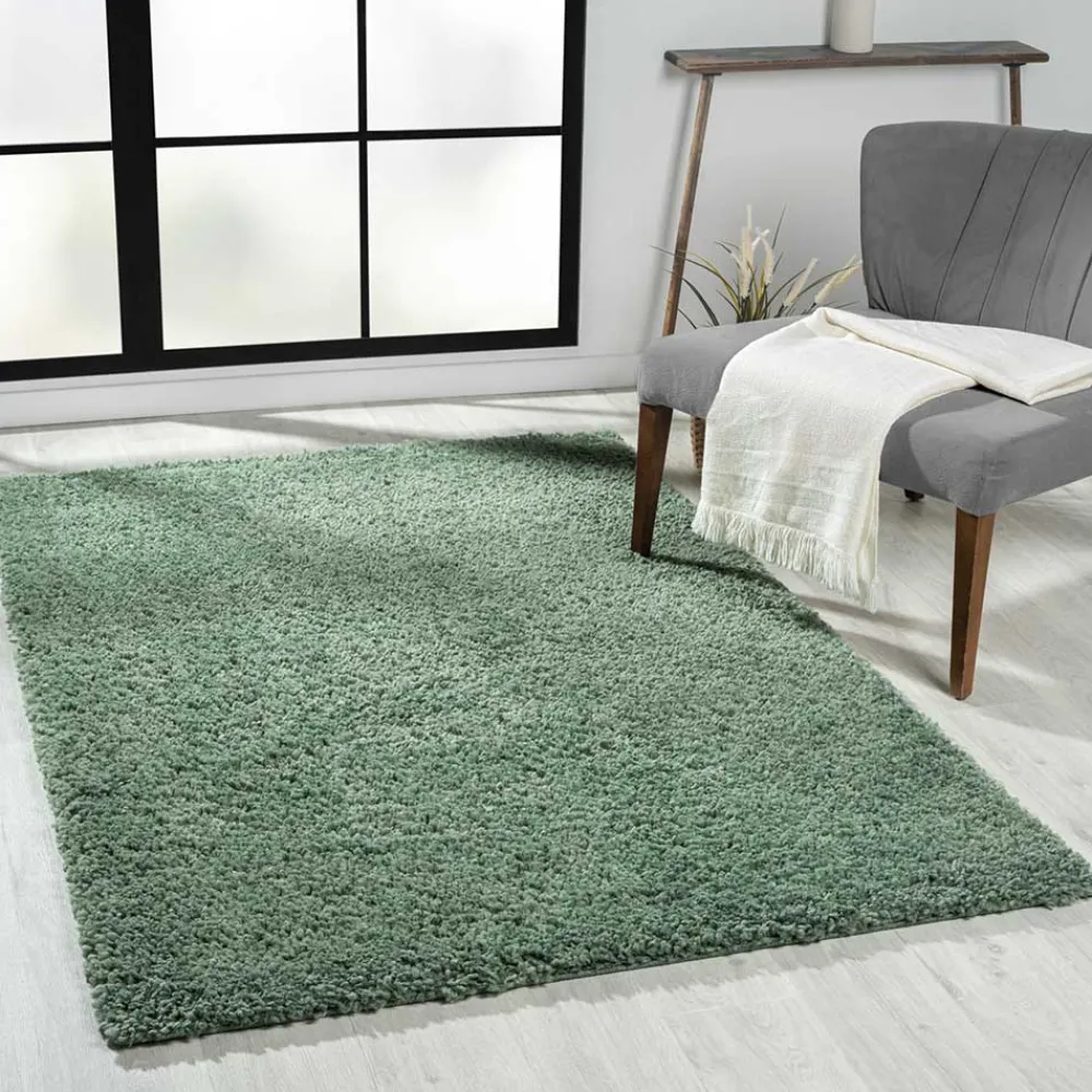 Wohnen Grüner Läufer Teppich mit hohem Flor - Lura