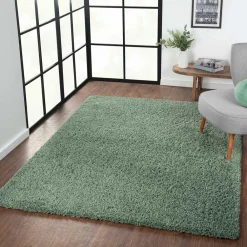 Wohnen Grüner Läufer Teppich mit hohem Flor - Lura
