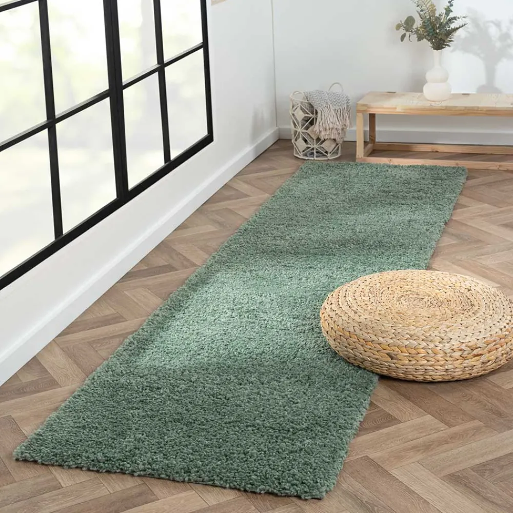 Wohnen Grüner Läufer Teppich mit hohem Flor - Lura
