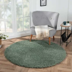 Wohnen Teppiche*Grüner Teppich mit 4 cm Hochflor - Pereza