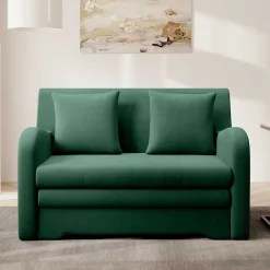 Wohnen Schlafsofas*Grünes Schlafsofa mit Veloursbezug - Vigretta