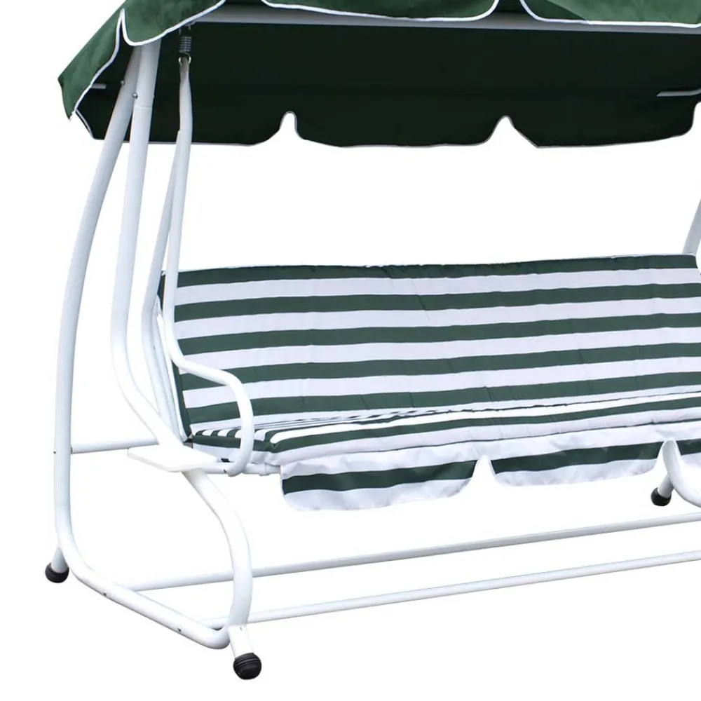 Wohnen Hollywoodschaukeln*Grün-weiße Hollywoodschaukel Lilames mit Streifen