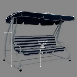 Wohnen Hollywoodschaukeln*Grün-weiße Hollywoodschaukel Lilames mit Streifen