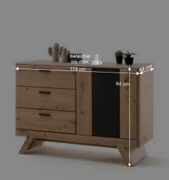 Wohnen Große Design Kommode mit Türfach - Larinca