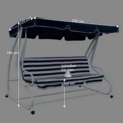 Wohnen Große Hollywoodschaukel Kasaryn in Blau & Weiß