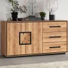 Wohnen Sideboards & Kommoden|Sideboards & Kommoden*Große Kombi-Kommode in Wildeiche mit Schwarz - Shipper