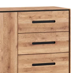 Wohnen Sideboards & Kommoden|Sideboards & Kommoden*Große Kombi-Kommode in Wildeiche mit Schwarz - Shipper