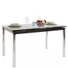 Wohnen Großer Ausziehtisch aus Schwarzglas & Chrom - Tedyra