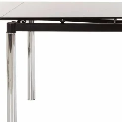 Wohnen Großer Ausziehtisch aus Schwarzglas & Chrom - Tedyra
