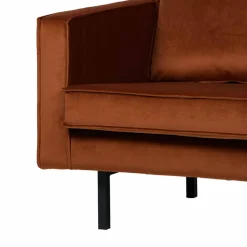 Wohnen Schwarze Möbel|Retro Möbel*Großer Loungesessel Naryon mit Samt in Rostfarben