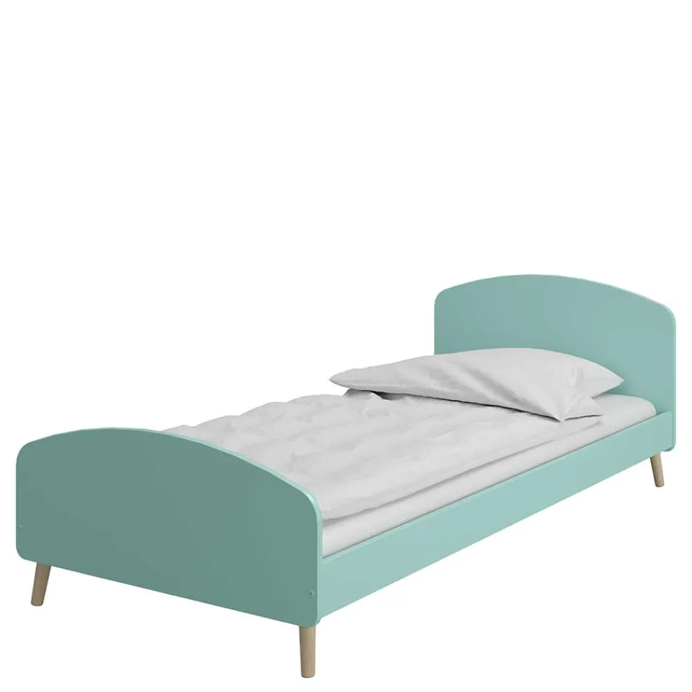 Wohnen Kinderbetten|Kindermöbel*Großes Kinderbett in Mint & Eiche - Vrespa