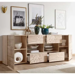 Wohnen Sideboards & Kommoden|Sideboards & Kommoden*Großes Sideboard in Eiche Sonoma Dekor - Bielvas I