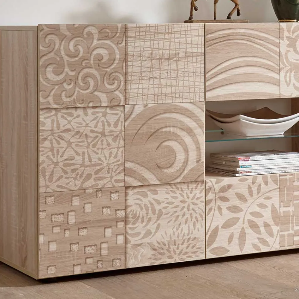 Wohnen Sideboards & Kommoden|Sideboards & Kommoden*Großes Sideboard in Eiche Sonoma Dekor - Bielvas I