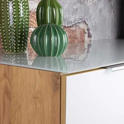 Wohnen Sideboards & Kommoden|Wohnzimmerschränke*Großes Sideboard in Wildeiche & Weiß - Riodna