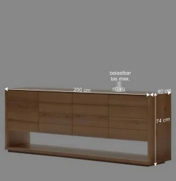 Wohnen Großes Sideboard mit vier Türen und Fach - Algaro