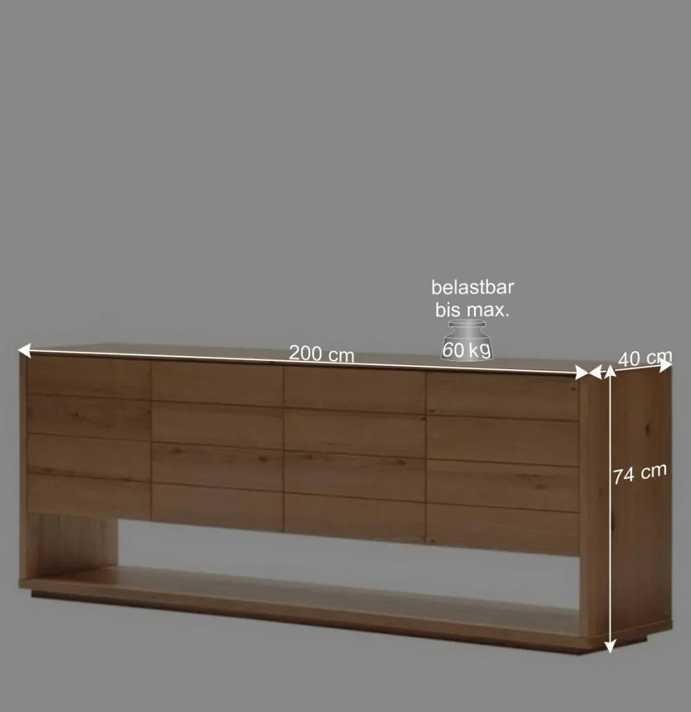 Wohnen Großes Sideboard mit vier Türen und Fach - Algaro