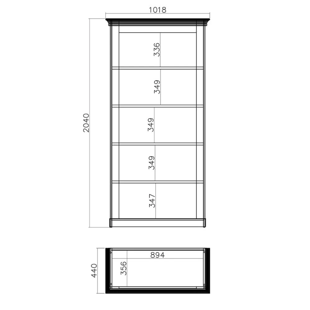 Wohnen Skandinavische Möbel|Wohnzimmer-Regale*Großes Standregal mit fünf Fächern - Diatara