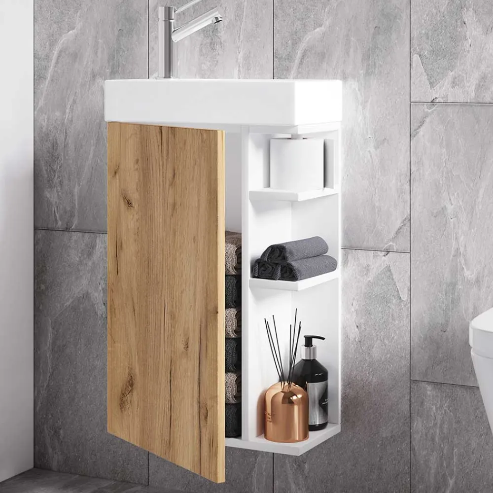 Wohnen Schränke|Badschränke*Gäste Bad Waschtisch mit Regal & Tür - Coloniale