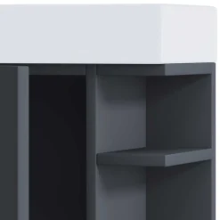 Wohnen Waschtisch|Waschbeckenunterschränke*Gäste WC Waschtisch in Anthrazit mit Weiß - Fabio