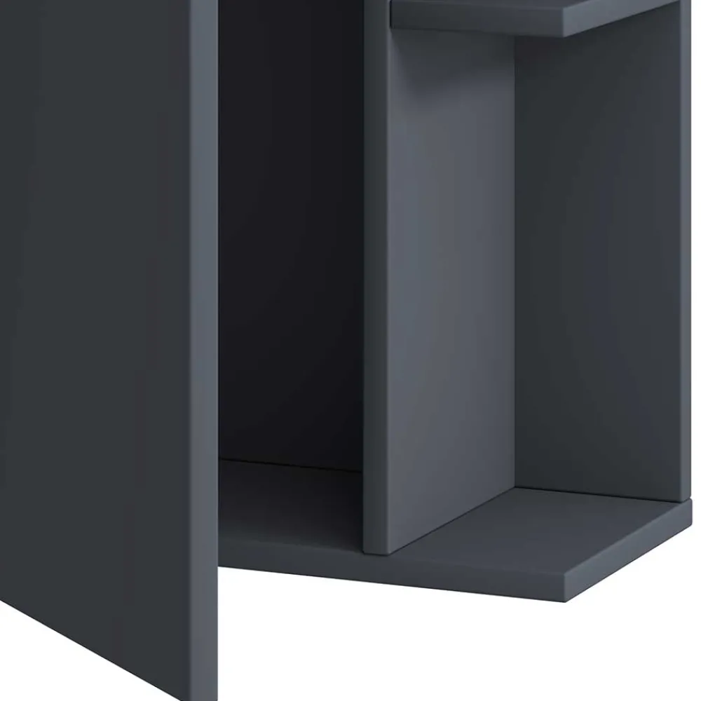 Wohnen Waschtisch|Waschbeckenunterschränke*Gäste WC Waschtisch in Anthrazit mit Weiß - Fabio