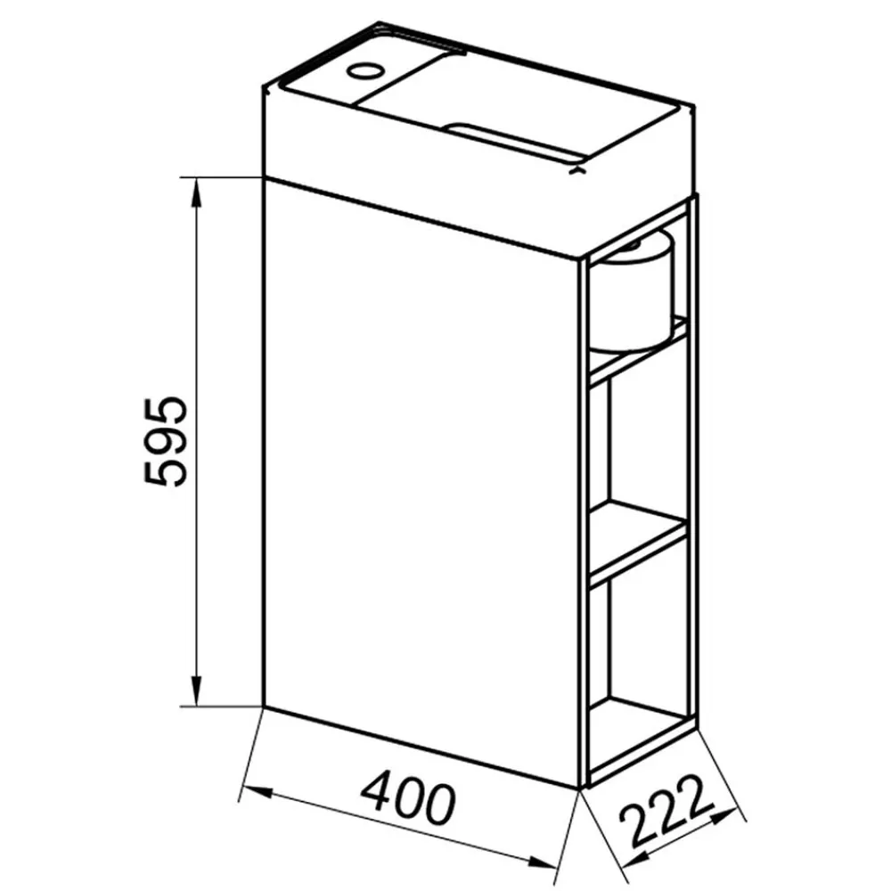Wohnen Waschtisch|Waschbeckenunterschränke*Gäste WC Waschtisch in Anthrazit mit Weiß - Fabio