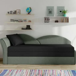 Wohnen Schlafsofas*Gästebett Recamiere in Grau und Schwarz - Viko