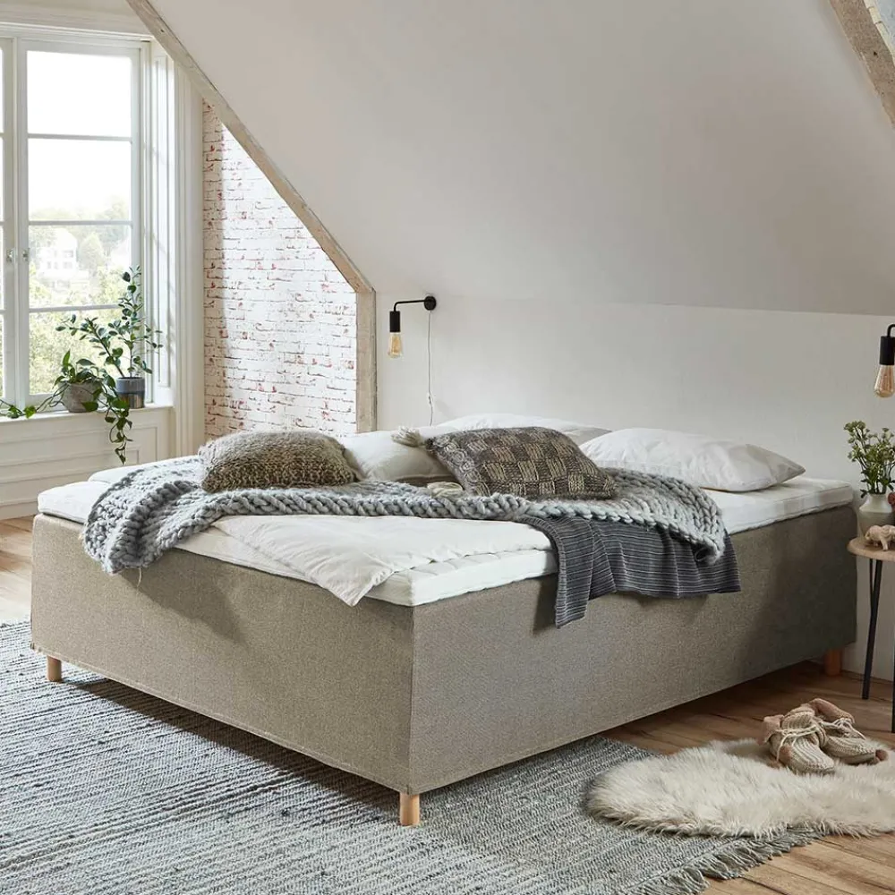 Wohnen Weiße Möbel|Betten*H3 Polsterbett in Creme & Natur - Suvanica