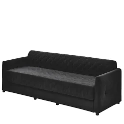 Wohnen Schlafsofas*H2 Schlafcouch mit Topper in Schwarz Stoff - Casmanian