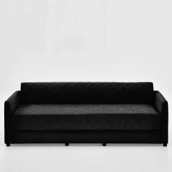 Wohnen Schlafsofas*H2 Schlafcouch mit Topper in Schwarz Stoff - Casmanian