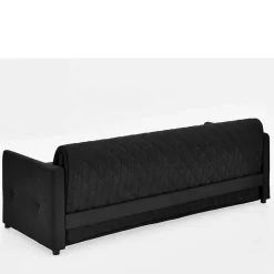 Wohnen Schlafsofas*H2 Schlafcouch mit Topper in Schwarz Stoff - Casmanian