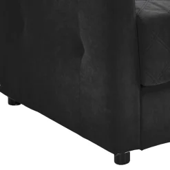 Wohnen Schlafsofas*H2 Schlafcouch mit Topper in Schwarz Stoff - Casmanian