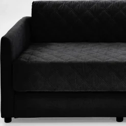 Wohnen Schlafsofas*H2 Schlafcouch mit Topper in Schwarz Stoff - Casmanian