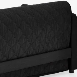 Wohnen Schlafsofas*H2 Schlafcouch mit Topper in Schwarz Stoff - Casmanian