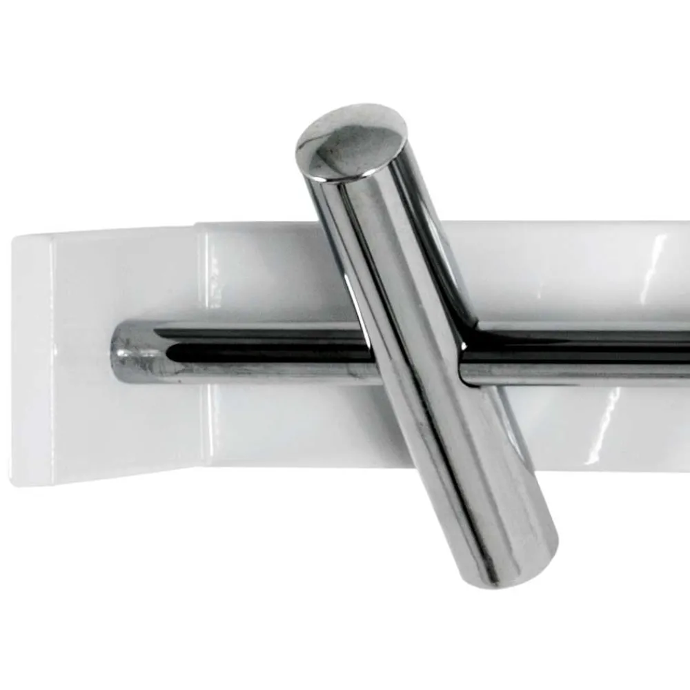 Wohnen Bürogarderoben*Hakenleiste aus Metall in Weiß & Chrom - Monchy