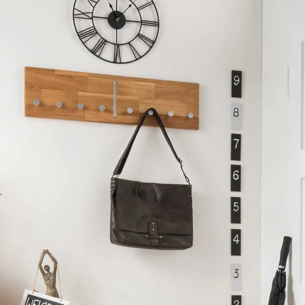 Wohnen Bürogarderoben*Hakenleiste Delvestra aus Wildeiche Massivholz