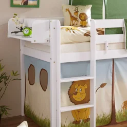 Kinder Wohnen Halbhochbett Zentry mit Vorhang und Tunnel