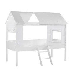 Wohnen Kindermöbel|Kinderbetten*Halbhohes Hausbett für Kinder in Weiß - Tabitana